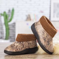 宝人(Boree) 女款金银色漆皮花纹保暖棉鞋93352290478