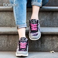 宝人(Boree) 女款宝兰超纤马毛休闲鞋BRW58119玫红