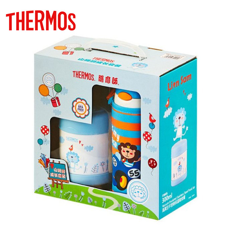 膳魔师THERMOS不锈钢成长套装360ml+300ml FFI-403L+F3003L BL