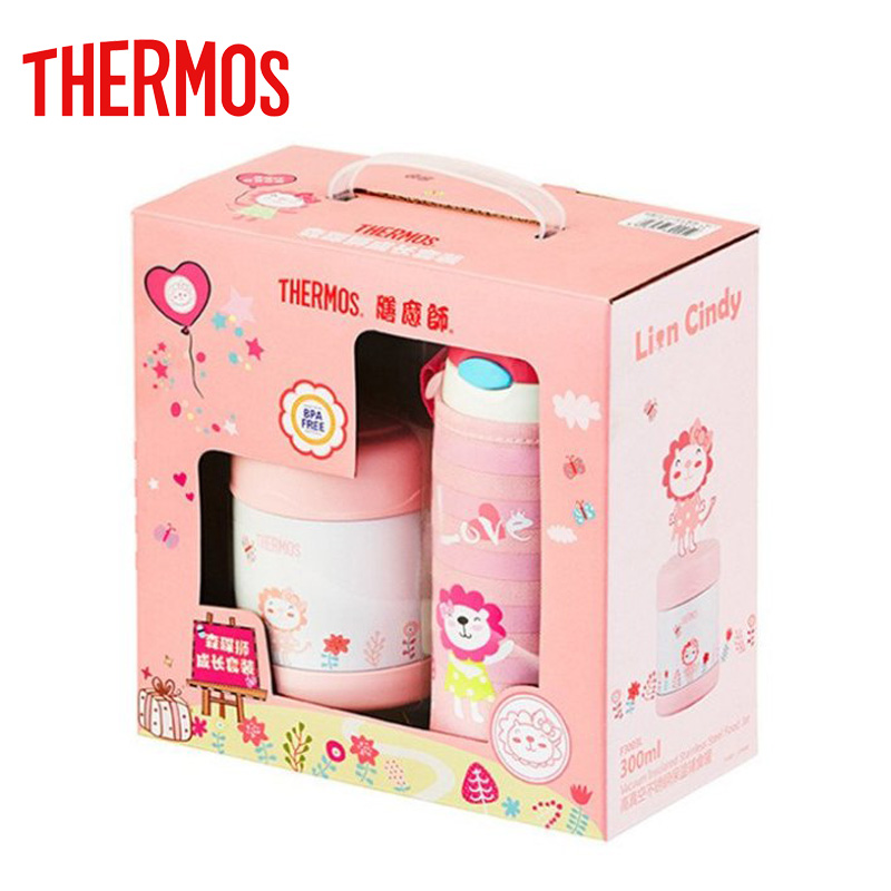 膳魔师(THERMOS)不锈钢保温成长套装360ml+300ml FFI-403L+F3003L PK 粉色