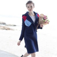 SITISELECTED/欧尼娜 撞色中长款女士大衣15DC218