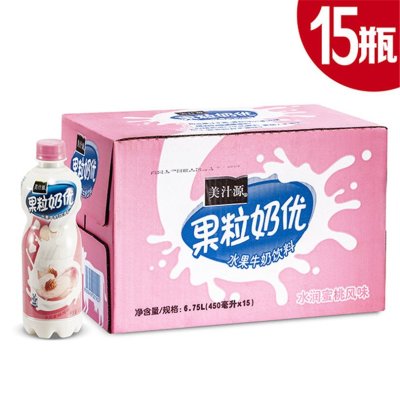 美汁源果粒奶优蜜桃味450g*15入整箱