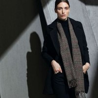 羊毛围巾 灰米格/深灰