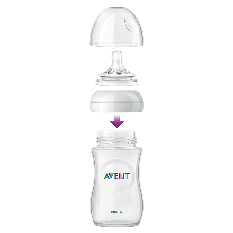 飞利浦 AVENT 新安怡宽口径自然原生系列PP奶瓶9oz/260毫升对装SCF693/27 英国原装进口