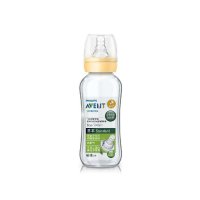 飞利浦 新安怡标准口径流线型玻璃奶瓶240ml/8oz(L)奶嘴SCF996/37