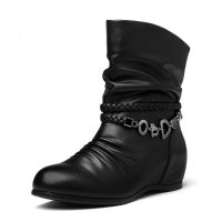 GEMEIQ/戈美其 秋冬爆款短筒靴子秋冬休闲中跟女内增高靴子棉靴女春季新款时尚女靴1915999