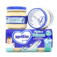 意大利原装进口美林(Mellin)婴儿蔬菜鲑鱼泥 三文鱼泥 宝宝辅食富含蛋白质
