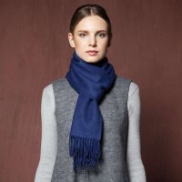 羊毛围巾 蓝