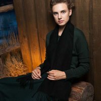 女士羊毛围巾 黑