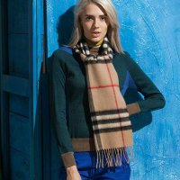 山羊绒水纹围巾 大驼巴格 女士围巾