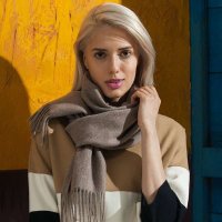 绒毛混纺水纹围巾 混虾 女士围巾