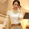 蒂妮佳 D7583 手工钉珠高领长袖套头羊毛衫针织打底衫