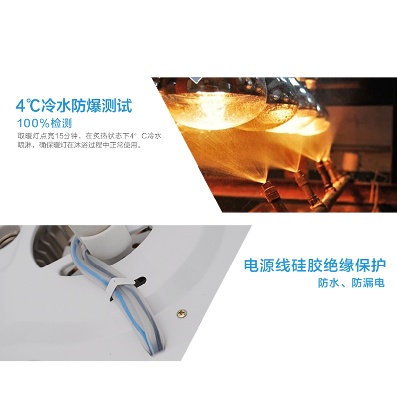 美的(Midea)灯暖浴霸 ZS12M1 传统通用集成吊顶纯平卫浴浴霸 多功能三合一灯暖浴霸
