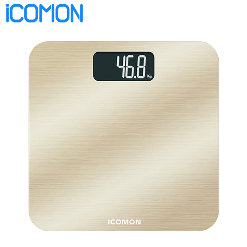 沃莱(ICOMON)电子人体秤家用电子称体重秤减肥工具BG315L建筑级钢化玻璃金色丝印