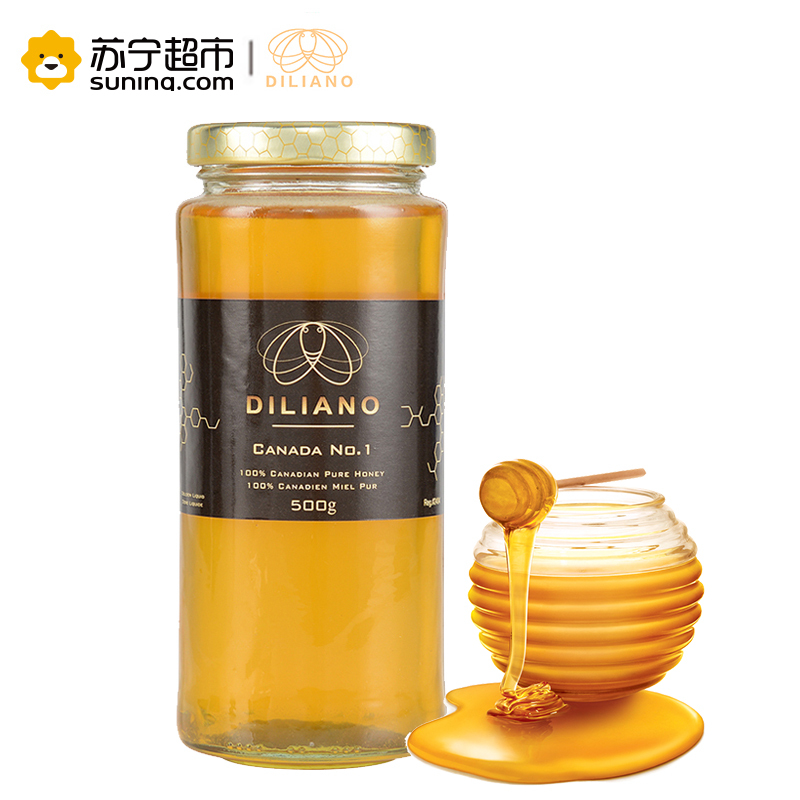 帝丽爱诺(DILIANO)四叶草蜂蜜 500g 单瓶装 加拿大进口蜂蜜冲调