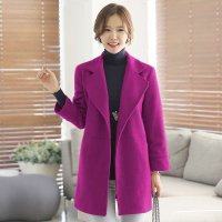 蒂妮佳 7405 修身翻领长款斗篷呢子女式外套大衣