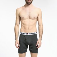 [美国直采 官方正品]Tommy Hilfiger 男士纯棉内裤多色4条(浅灰+深灰+黑色)09T0 406 / 099 多色