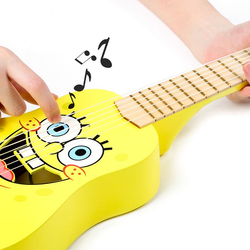 特宝儿(Topbright) 海绵宝宝六弦木吉他 乐器音乐玩具 木制仿真可弹奏吉它sb0066图片