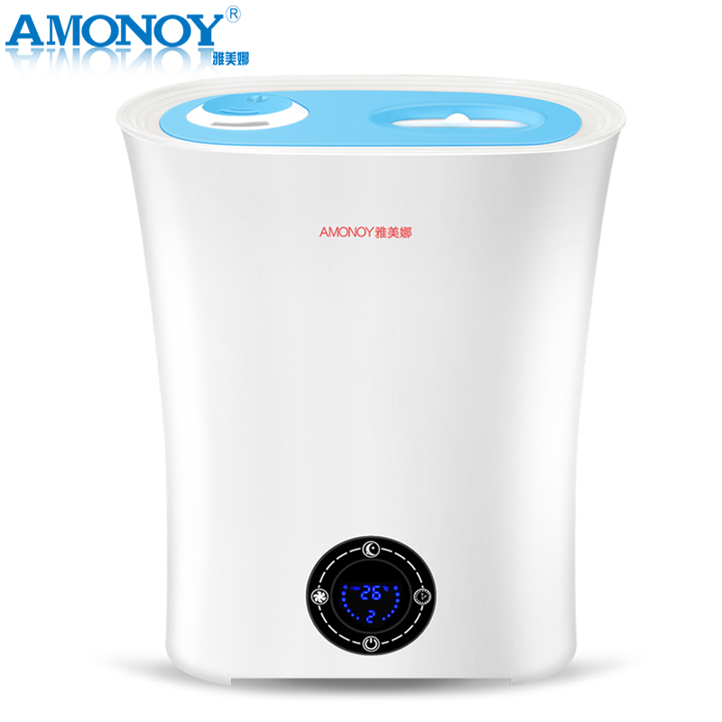 雅美娜(AMONOY)加湿器MJS-616 智能触屏 上加水家用卧室办公室可控彩灯定时3L水箱超声波加湿香薰机