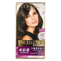 欧莱雅(LOREAL)卓韵霜特润双膏染发霜 #4自然棕色 48g*2+12ml+60ml