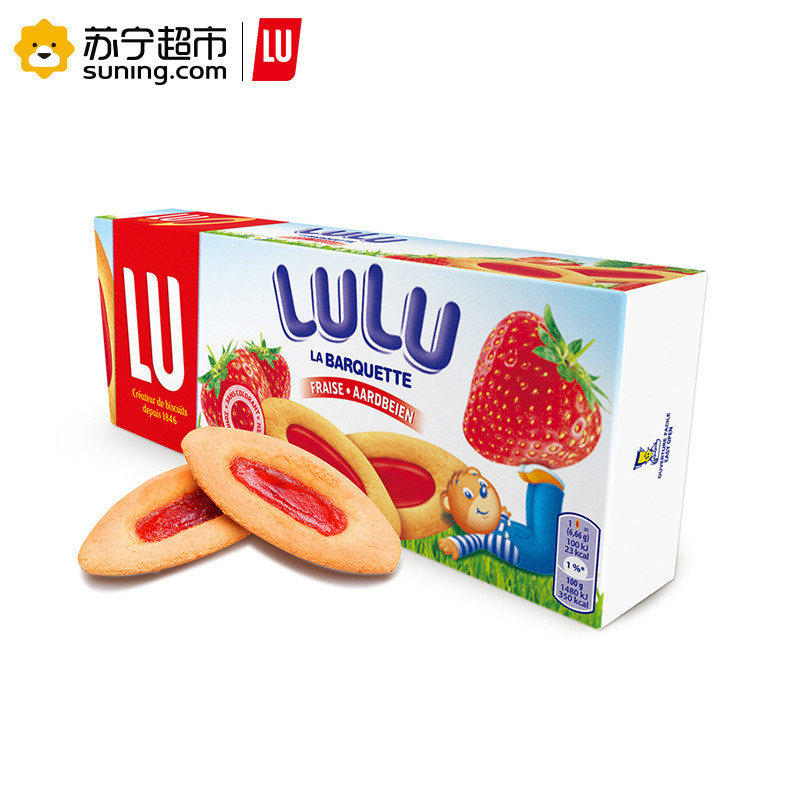 露怡(LU)草莓果酱饼干120g/盒