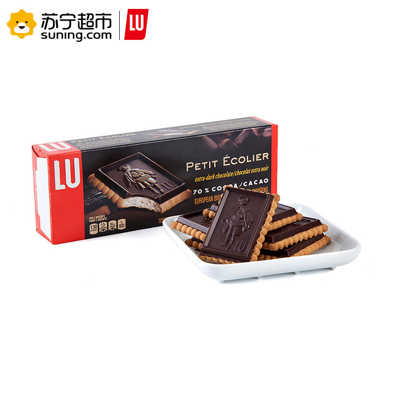 露怡(LU)特浓70%可可黑巧克力饼干 150g/盒