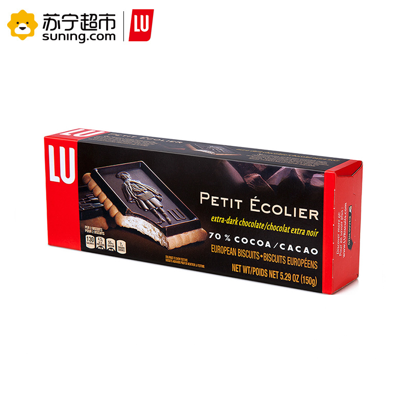 露怡(LU)特浓70%可可黑巧克力饼干 150g/盒