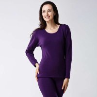 恒源祥保暖内衣加厚加绒女款莫代尔棉质低圆领情侣领秋衣秋裤套装 可外穿女士内衣 YC1085