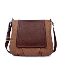 MATTIES秋冬款女士咖色褶皱单肩包 