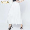 VOA 真丝提花半身裙丝绸a字裙白色桑蚕丝长裙 C5139