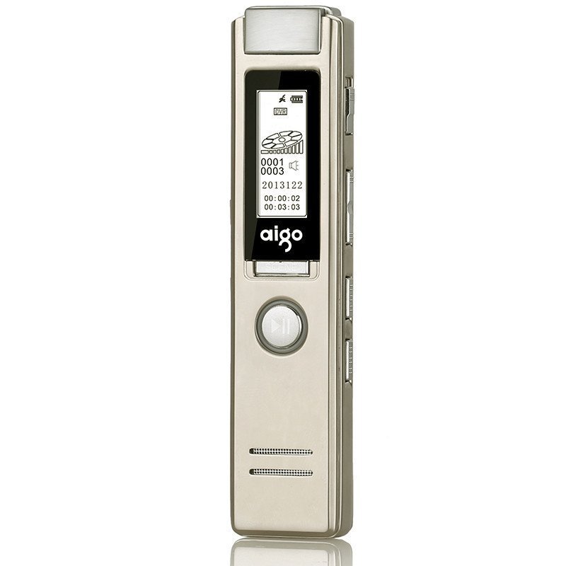 爱国者(aigo)R6611录音笔微型 高清远距降噪 MP3播放器 学习/会议适用 8G 香槟金色
