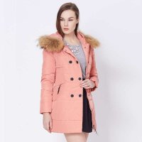 ANNA COSMO女式双扣优雅羽绒服粉色ISA21330