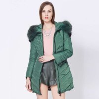 ANNA COSMO女式丝巾优雅羽绒服绿色ISA21320