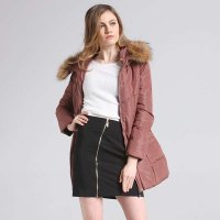 ANNA COSMO女式简约大毛领羽绒服ANA14A271