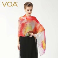 VOA   真丝围巾长方巾 两用印花桑蚕丝披肩丝绸长丝巾P927