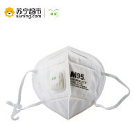 绿盾 M95 抗菌防颗粒物 带呼吸阀无纺口罩 成人均码(五只装) 白色