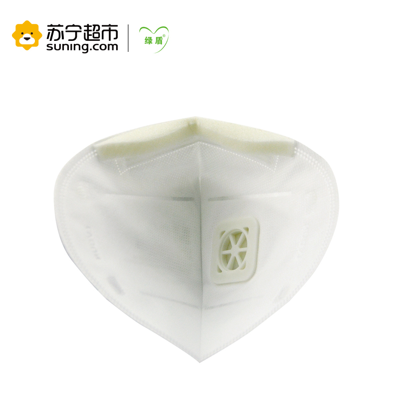 绿盾 M95 抗菌防颗粒物 带呼吸阀无纺口罩 成人均码(五只装) 白色