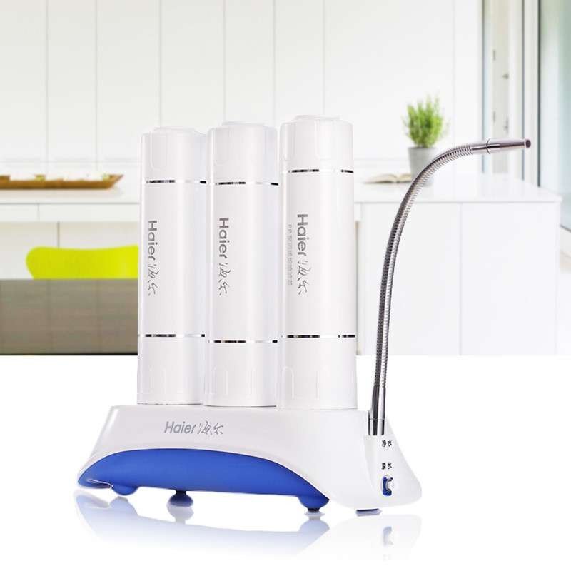 海尔台式净水器HU203-3家用厨房台上式净水机自来水过滤器