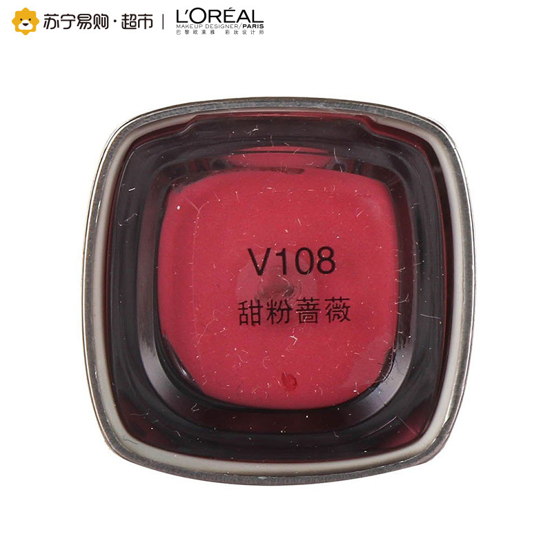 欧莱雅(LOREAL)纷泽雾感奢润唇釉6.5ml V108甜粉蔷薇 显色 L’OREAL唇彩