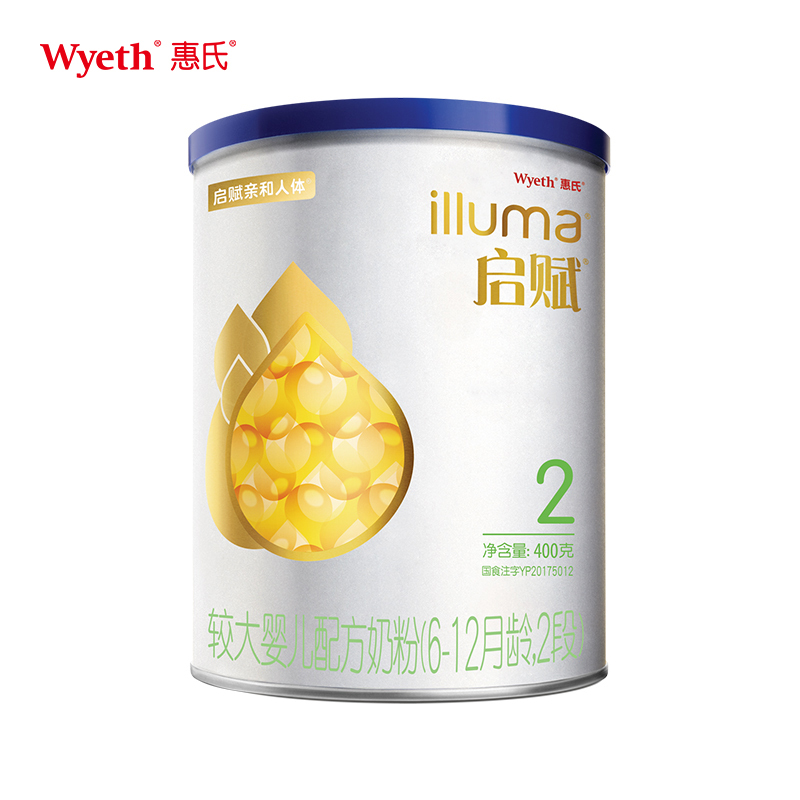 惠氏启赋(Wyeth illuma)启赋较大婴儿配方奶粉(2段,400克)