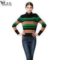 SANFLAG/圣旗2015秋冬款大码套头针织衫女装修身天丝打底衫