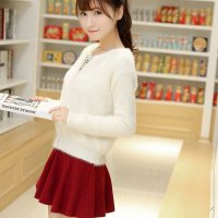 蒂妮佳  新款开衫短款马海毛毛衣加厚针织衫 1611