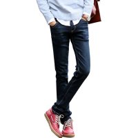 1号牛仔   男士休闲小脚裤修身韩版牛仔裤   蓝黑907