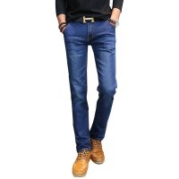 1号牛仔  男士新款修身小脚裤时尚百搭牛仔裤   蓝色915
