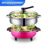 韩国现代（HYUNDAI）QC-FG1604电火锅大容量多功能电煮锅涮锅炖锅方锅