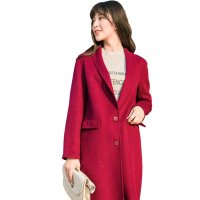 妞娜修身时尚长款羊毛外套NP154100E12
