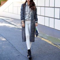 X.Yfuns范范格调麻花口袋灰色外套开衫XY15C1692HF