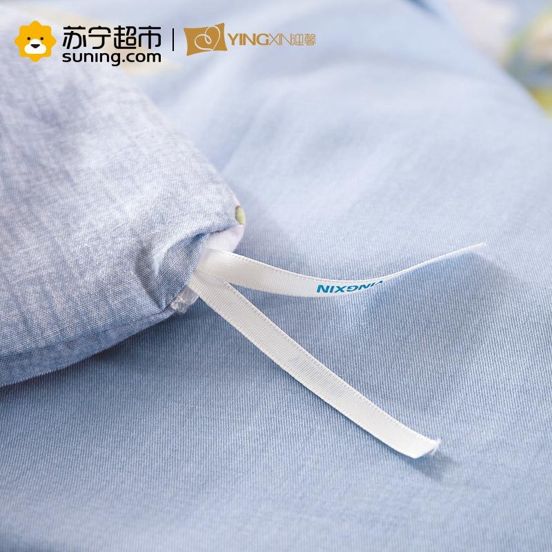 [苏宁易购超市]迎馨全棉高支高密斜纹印花四件套花语浓浓紫色1.5/1.8m床