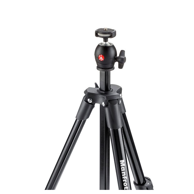 曼富图(MANFROTTO) MKCOMPACTLT-BK 黑色灵巧便携板扣式铝合金三脚架云台套装图片