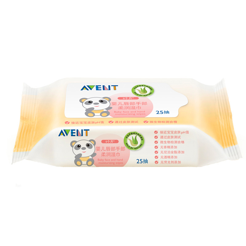 飞利浦 AVENT 新安怡唇部手部湿巾25片连包(4+1)SCF985/50